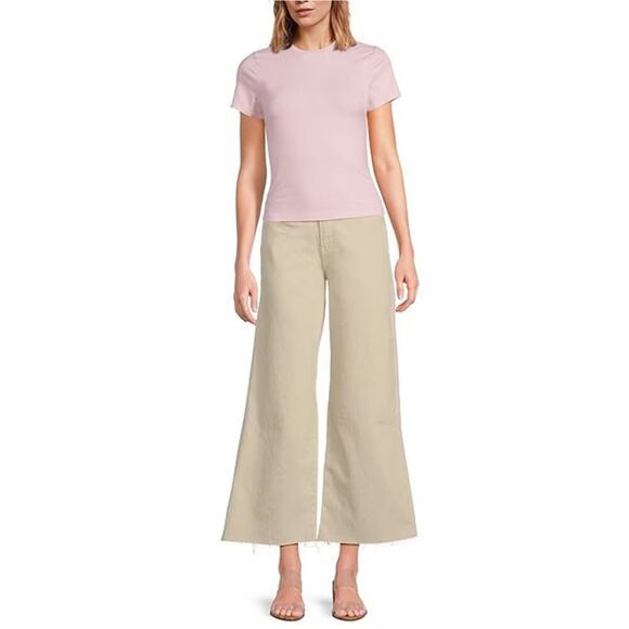 Good American Pants - Good American Good Waist High Rise Palazzo Cropped Wide Leg Pants Size 24/00